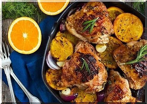 Chicken pieces with citrus