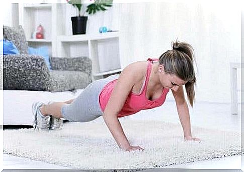 Woman executing the board