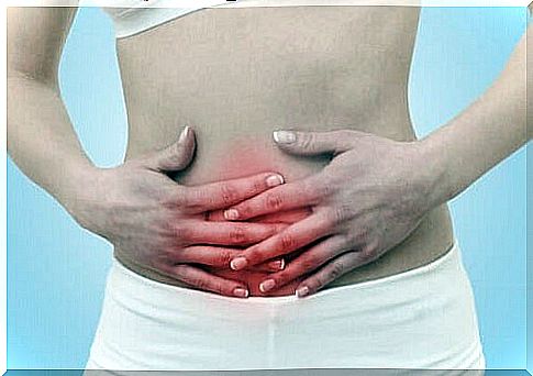 Woman experiencing a stomach ache