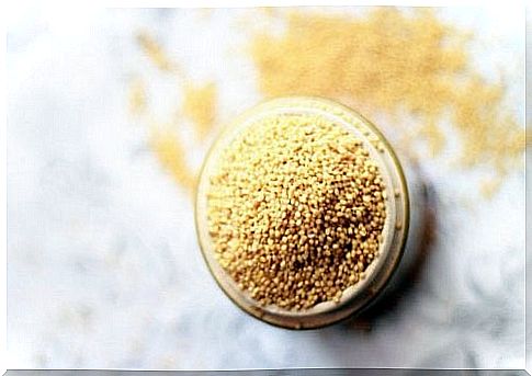 Among the alkaline foods we find canary millet