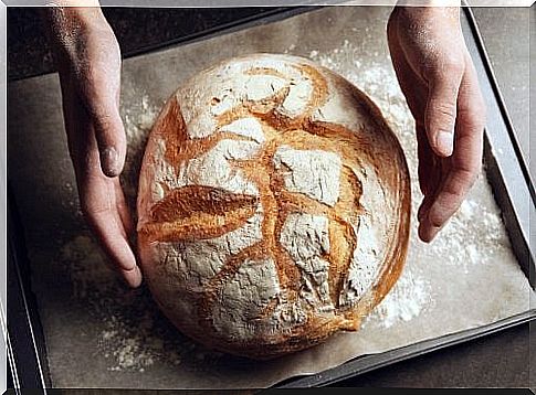 Round homemade bread