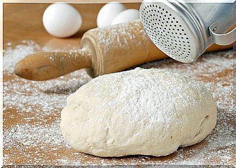 Kneaded homemade bread dough