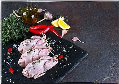 Partridge with healthy vegetable ingredients