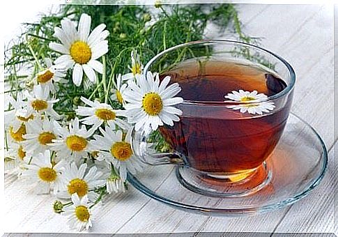 Chamomile that treats hair grown under the skin