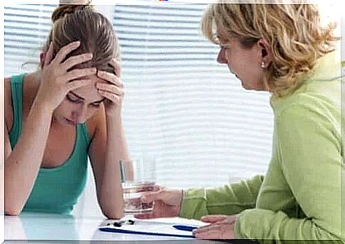 Mother and daughter talking