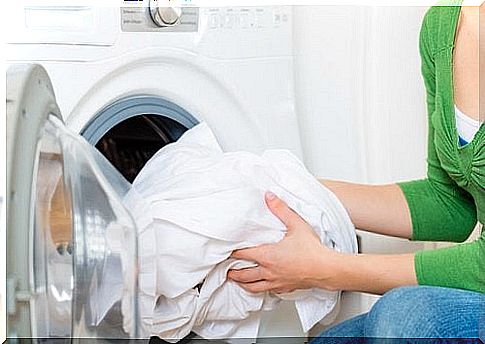 Woman using a natural fabric conditioner