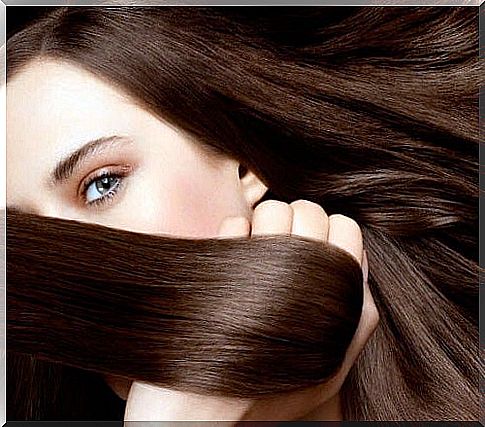 Woman who applied creams for silky hair