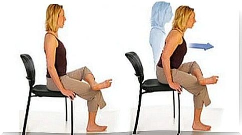 Woman exercising on a chair