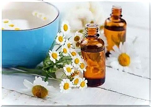 Useful essential oils in winter with chamomile