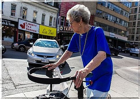 Old woman with white hair